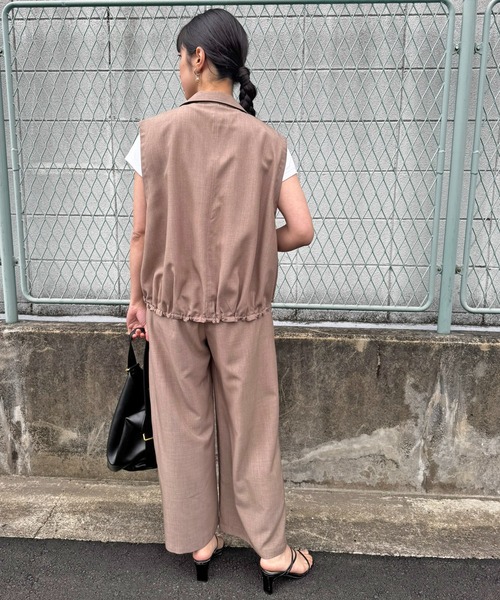 LHELBIE（レルビエ） ワイドパンツ パンツ リネンライクワイドパンツ 
