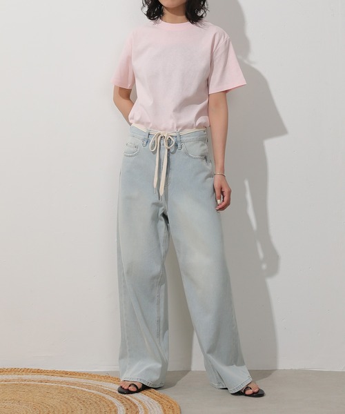 tシャツ USAコットン 汗染み防止 ロゴプリントTシャツ 2WAY レディース tシャツ USAコットン 汗染み防止 ロゴプリントTシャツ 2WAY