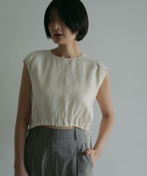 ブラウス シャツ Sleeveless Drawstring Tops レディース