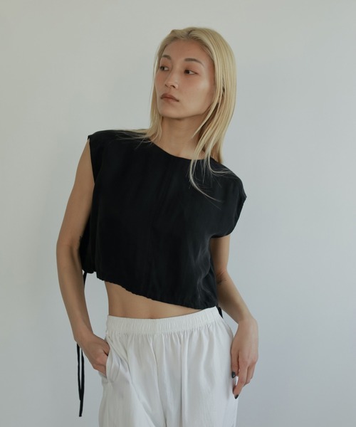 ブラウス シャツ Sleeveless Drawstring Tops レディース anuke ブラウス シャツ Sleeveless Drawstring Tops レディース