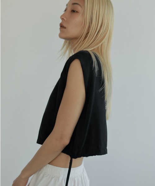 anuke ブラウス シャツ Sleeveless Drawstring Tops レディース