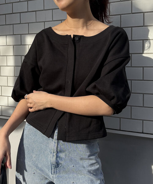 CAPRICIEUX LE'MAGE tシャツ 前開きパフトップス レディース