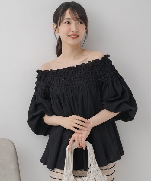 HEVE 2way ジャケットブラウス　NAVY ラッフルジャケットBL ネイビー | HEVE