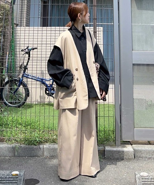 ベスト ジレ 「CORNERS by KR」リネンライクオーバーサイズベスト