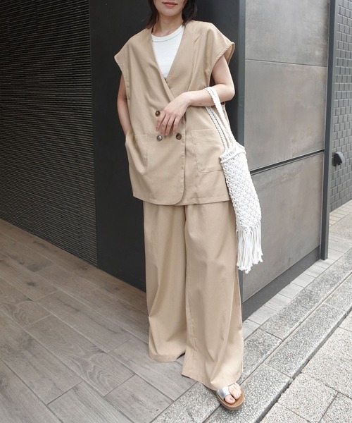 ベスト ジレ 「CORNERS by KR」リネンライクオーバーサイズベスト
