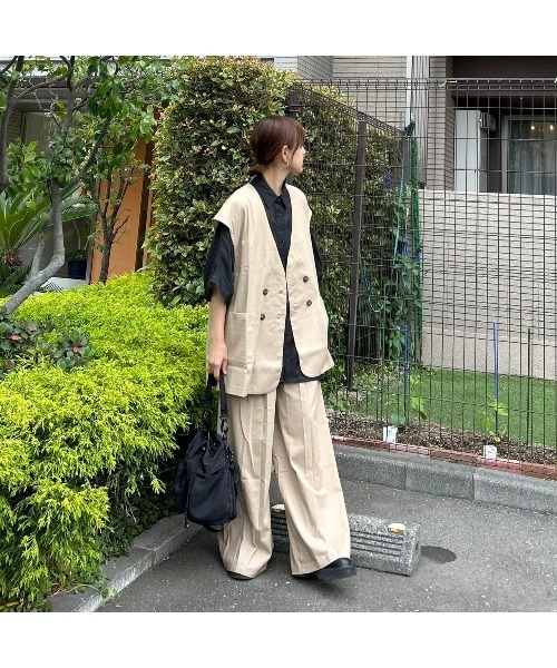 ベスト ジレ 「CORNERS by KR」リネンライクオーバーサイズベスト