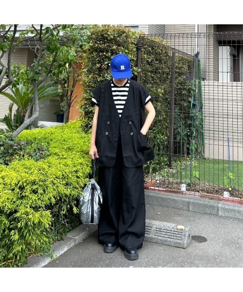 ベスト ジレ 「CORNERS by KR」リネンライクオーバーサイズベスト
