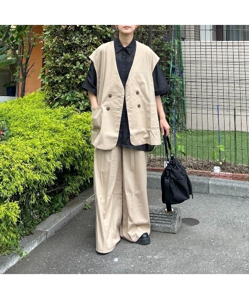 ベスト ジレ 「CORNERS by KR」リネンライクオーバーサイズベスト