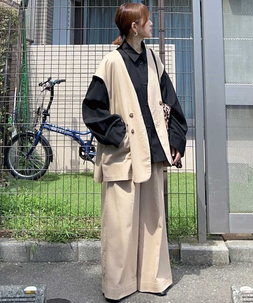 ベスト ジレ 「CORNERS by KR」リネンライクオーバーサイズベスト