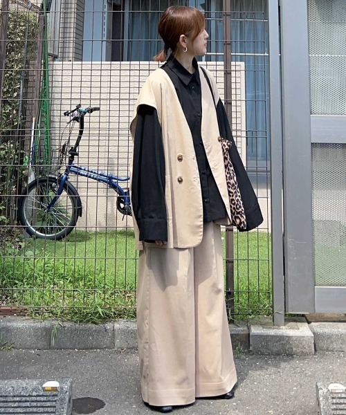ベスト ジレ 「CORNERS by KR」リネンライクオーバーサイズベスト