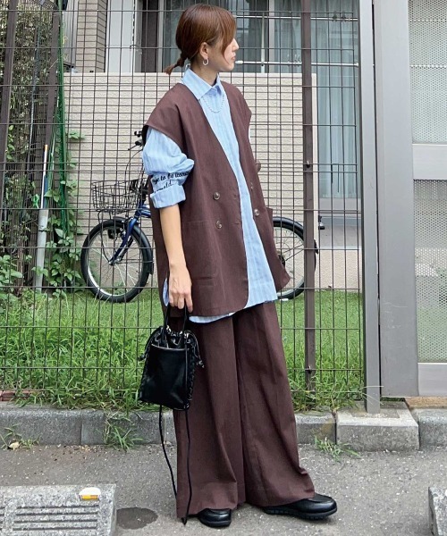☆週末限定お値下げ☆ SACRA コットンリネン ベスト ジレ SACRA - ☆週末限定お値下げ☆ SACRA コットンリネン ベスト ジレの