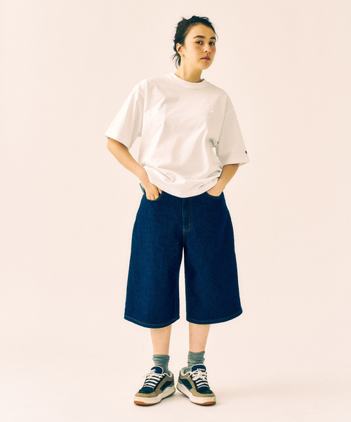 「Champion」 半袖Tシャツ MEDIUM サックスブルー メンズ