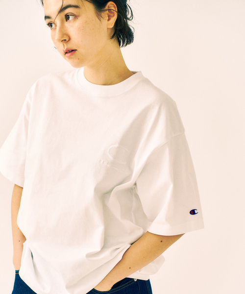 「Champion」 半袖Tシャツ MEDIUM サックスブルー メンズ