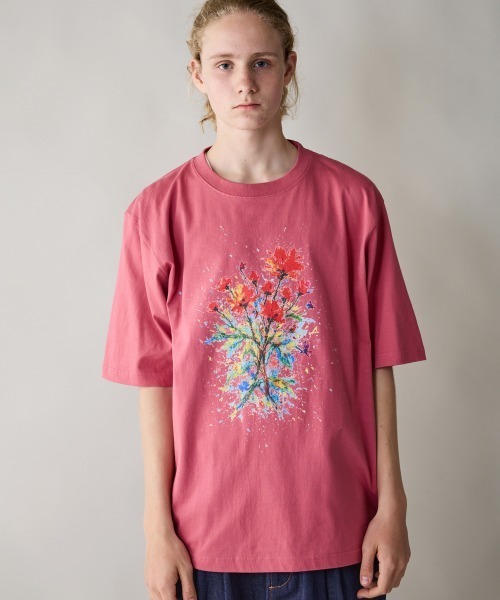 rehacer レアセル カットソー サイズXL rehacer（レアセル） tシャツ : Burst Flower Relax Fit T-shirt