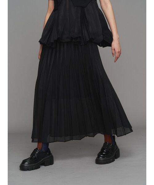 UN3D プリーツスカート UN3D. スカート SHEER ORIGAMI PLEATS SK「セットアップ着用可能
