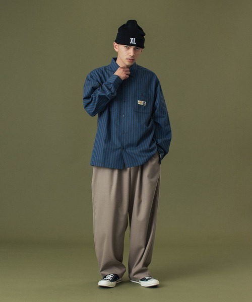 XLARGE シャツ STRIPE WORK SHIRT メンズ レディース : ZOZOTOWN