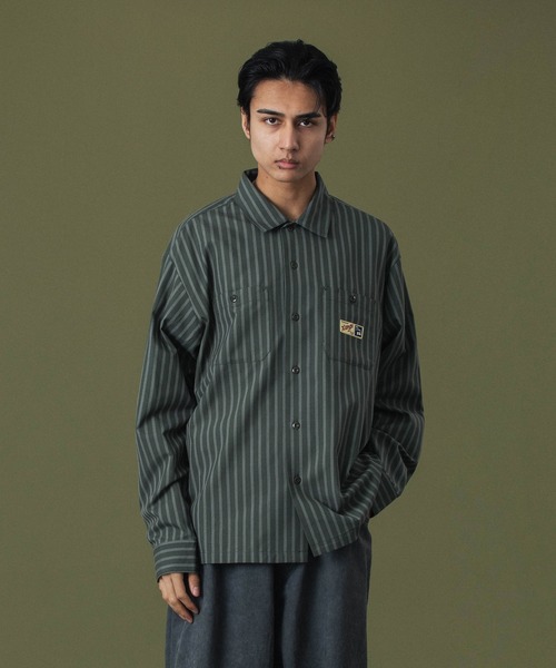 XLARGE シャツ STRIPE WORK SHIRT メンズ レディース : ZOZOTOWN