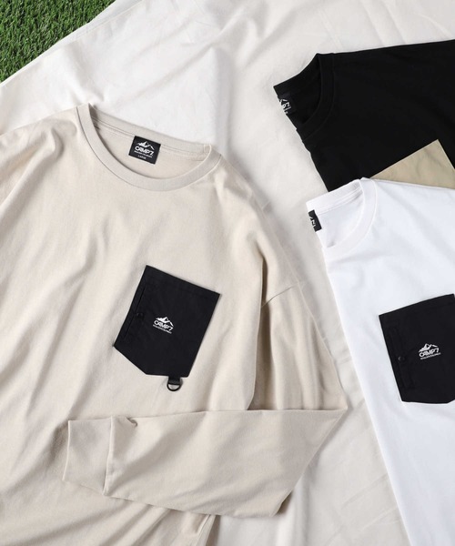 「CAMP7」 長袖Tシャツ L ベージュ メンズ