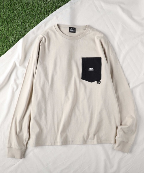 「CAMP7」 長袖Tシャツ L ベージュ メンズ