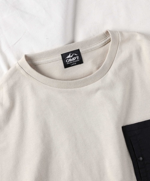 「CAMP7」 長袖Tシャツ L ベージュ メンズ