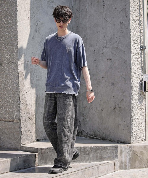 「RAGEBLUE」 加工デニムパンツ MEDIUM ブルー メンズ