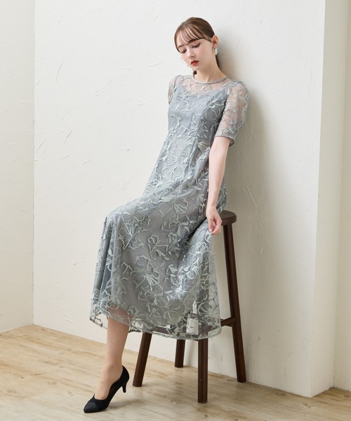 AIMER（エメ） パーティードレス ドレス ビオラフラワーモチーフ