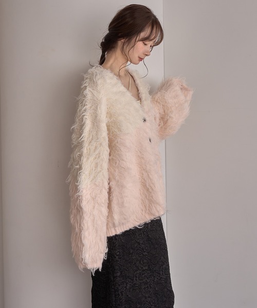 MLVINCE SHAGGY CARDIGAN BORDER カーディガン MLVINCE SHAGGY CARDIGAN BORDER カーディガン