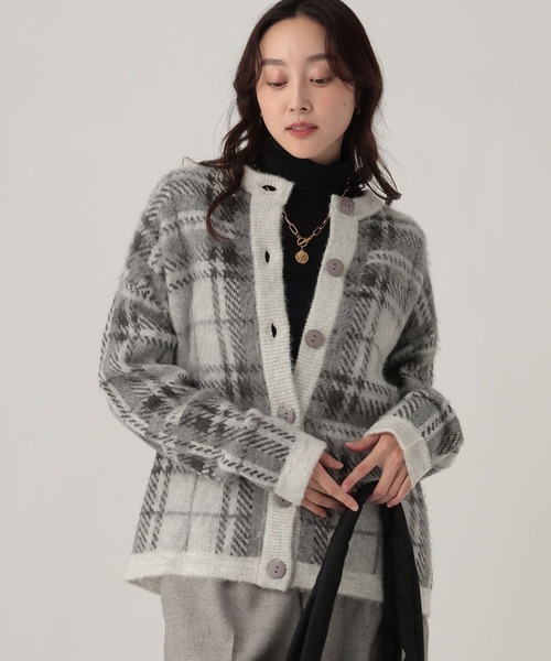 Elura（エルーラ） カーディガン チェックニットカーディガン/628844