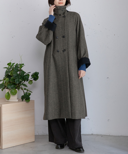 プードゥドゥ（POU DOU DOU）/ダブルボタンハイネックコート POU DOU DOU（プードゥドゥ） コート アウター ダブルボタンハイネック