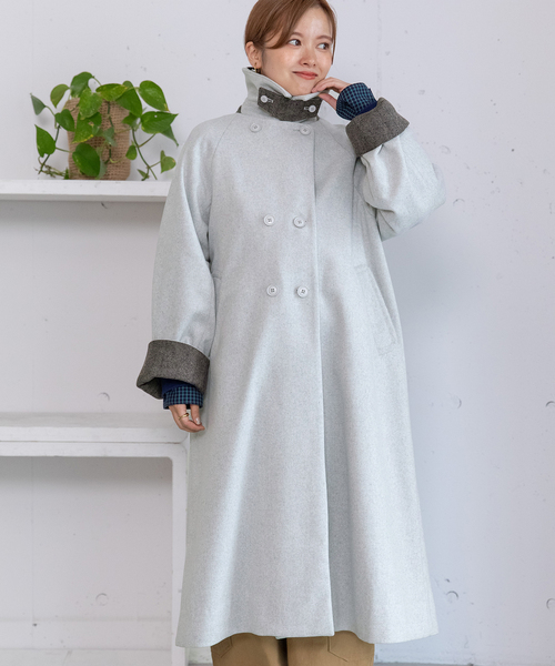 POU DOU DOU（プードゥドゥ） コート アウター ダブルボタンハイネック