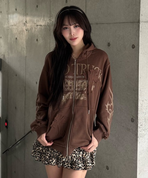 ZIPPER CLUB パーカー cross stitch hoodie レディース メンズ
