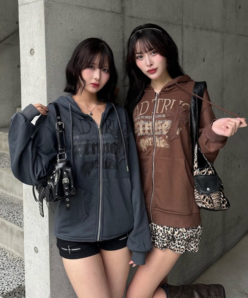ZIPPER CLUB パーカー cross stitch hoodie レディース メンズ