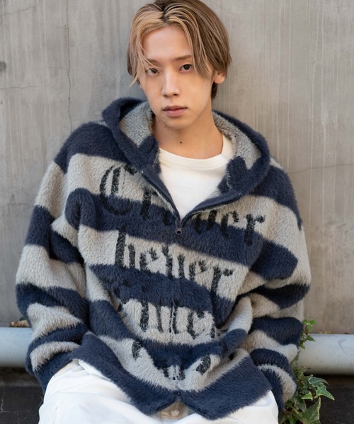 WEGO（ウィゴー） パーカー WEGO/シャギーグラフィックZIPパーカー