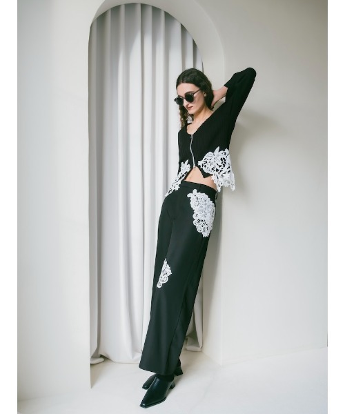 sahara（サハラ） スラックス パンツ Lace Layout Pants/レース
