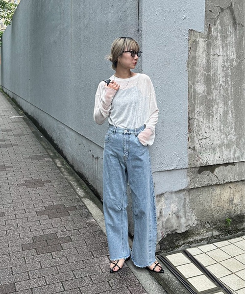 「feepur」 長袖カットソー MEDIUM オフホワイト レディース_画像5