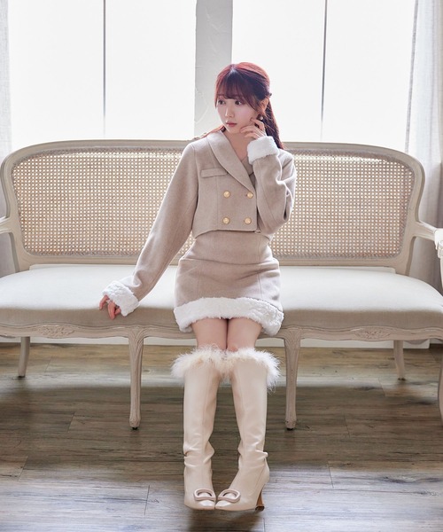 Rose Muse（ロゼミューズ） コート アウター Fake fur switching short