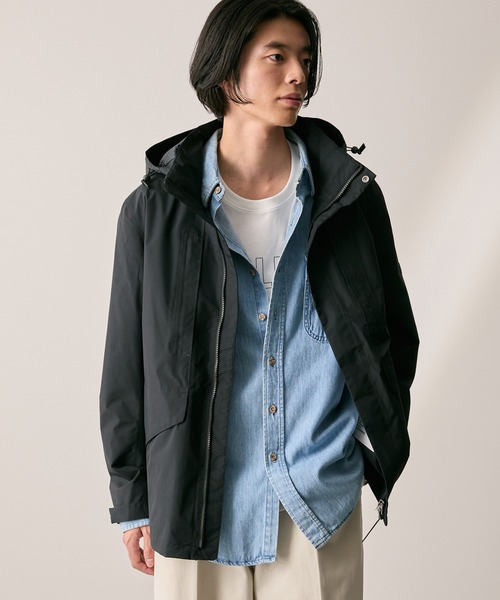 マウンテンパーカー ウインドブレーカー GORE-TEX 防風 防水 透湿 ゴアテックス 2レイヤー ジャケット RP フード取り外し可 メンズの画像