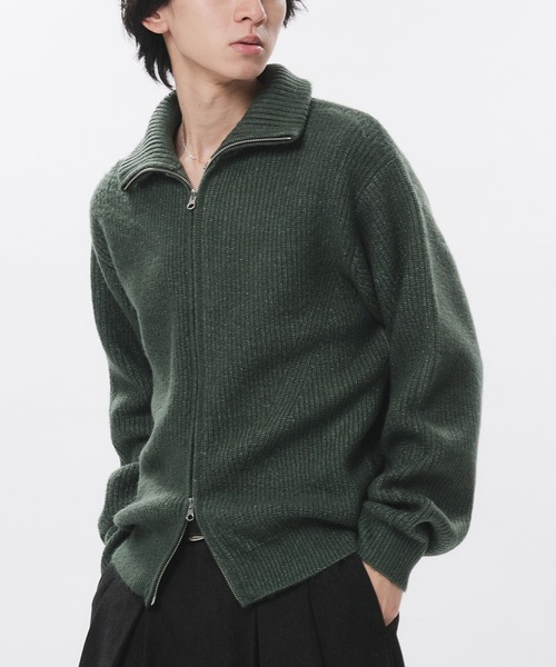 Adoon plain セーター ニット Double Zip Drivers Knit / ダブルジップ