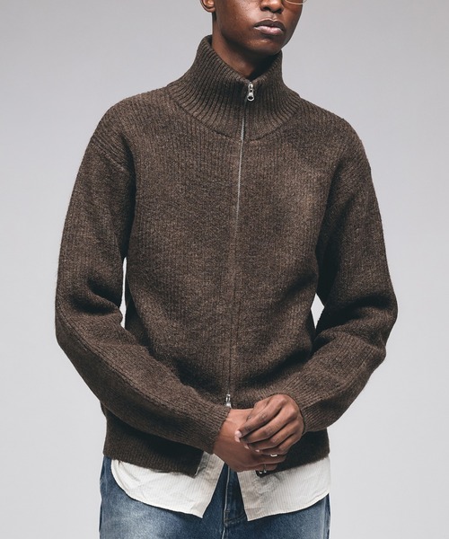 Adoon plain セーター ニット Double Zip Drivers Knit / ダブルジップ