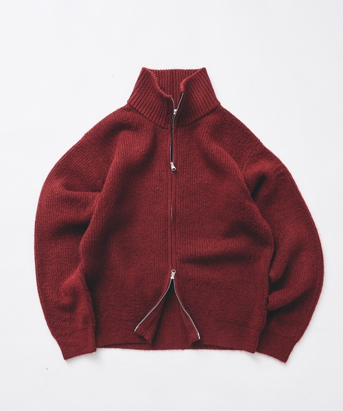 極美品♬パーリーゲイツ　ニットジャケット　ジップアップ　ハイネック　赤　サイズ4 極美品♬パーリーゲイツ ニットジャケット ジップアップ ハイネック 赤