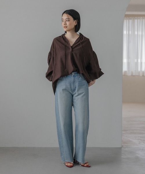 ジーンズ デニム デニムパンツ Apbカーブデニムパンツ レディースの画像
