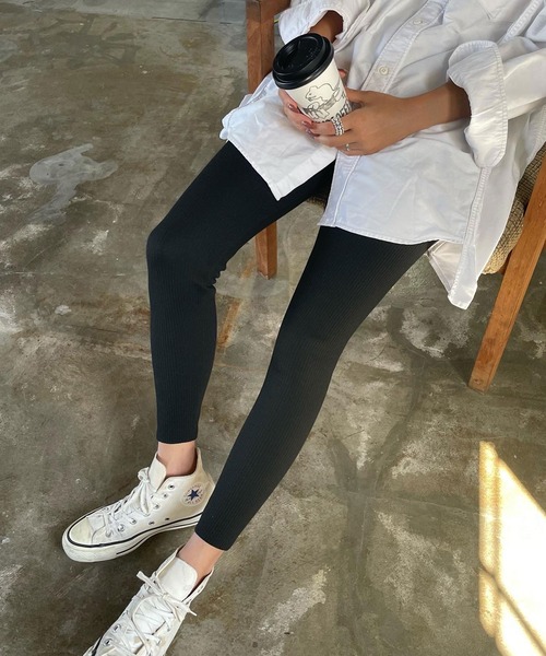 CHERI since1985 レギンス スパッツ 裏起毛リブレギンスパンツ