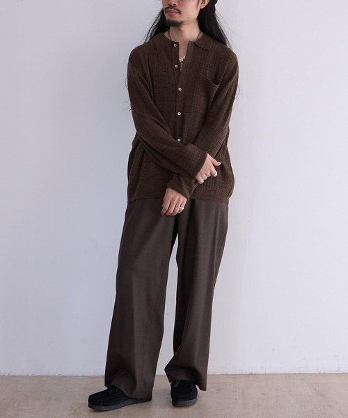 crepuscule（クレプスキュール） シャツ crepuscule Crepe Knit Shirt