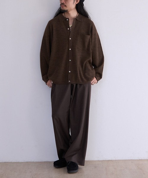 crepuscule（クレプスキュール） シャツ crepuscule Crepe Knit Shirt