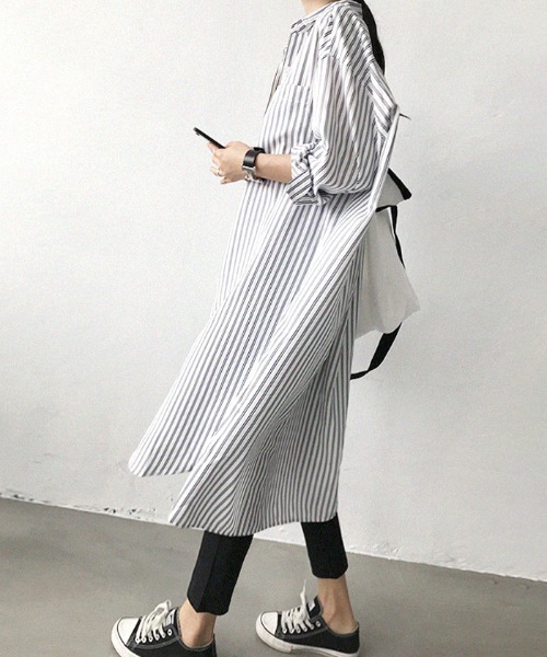 「Futier land」 シャツワンピース MEDIUM ブルー レディース_画像4