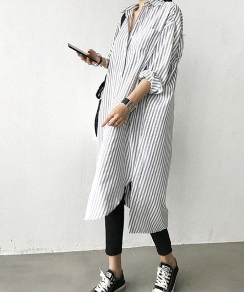 「Futier land」 シャツワンピース MEDIUM ブルー レディース_画像6