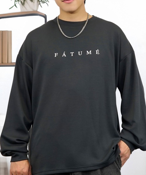 tシャツ ソフトタッチ ストレッチ Tシャツ 長袖 バックプリント ロンT