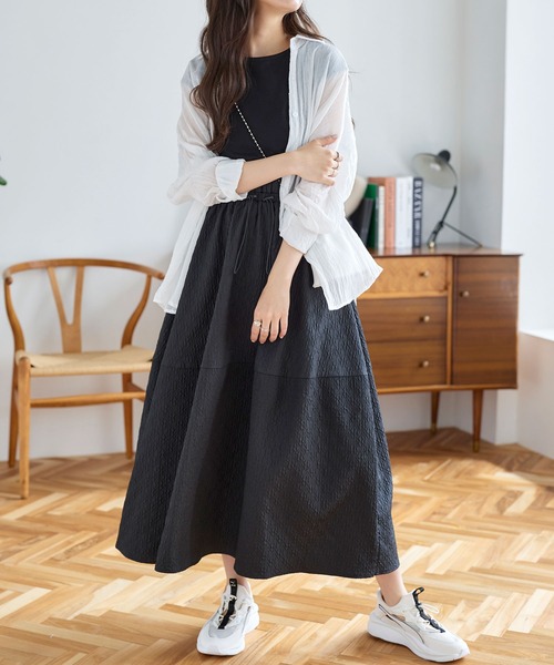 「KOBE LETTUCE」 ドッキングワンピース M ブラック×ブラック レディース_画像8