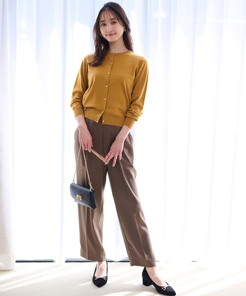 「ANY SIS」 ニットカーディガン 2 ベージュ レディース_画像2