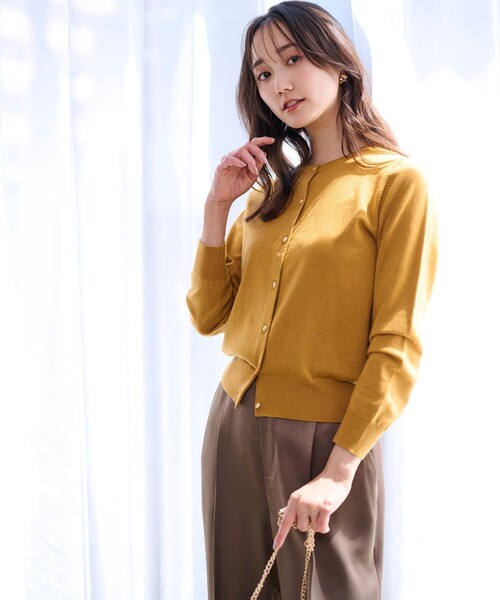 「ANY SIS」 ニットカーディガン 2 ベージュ レディース_画像3